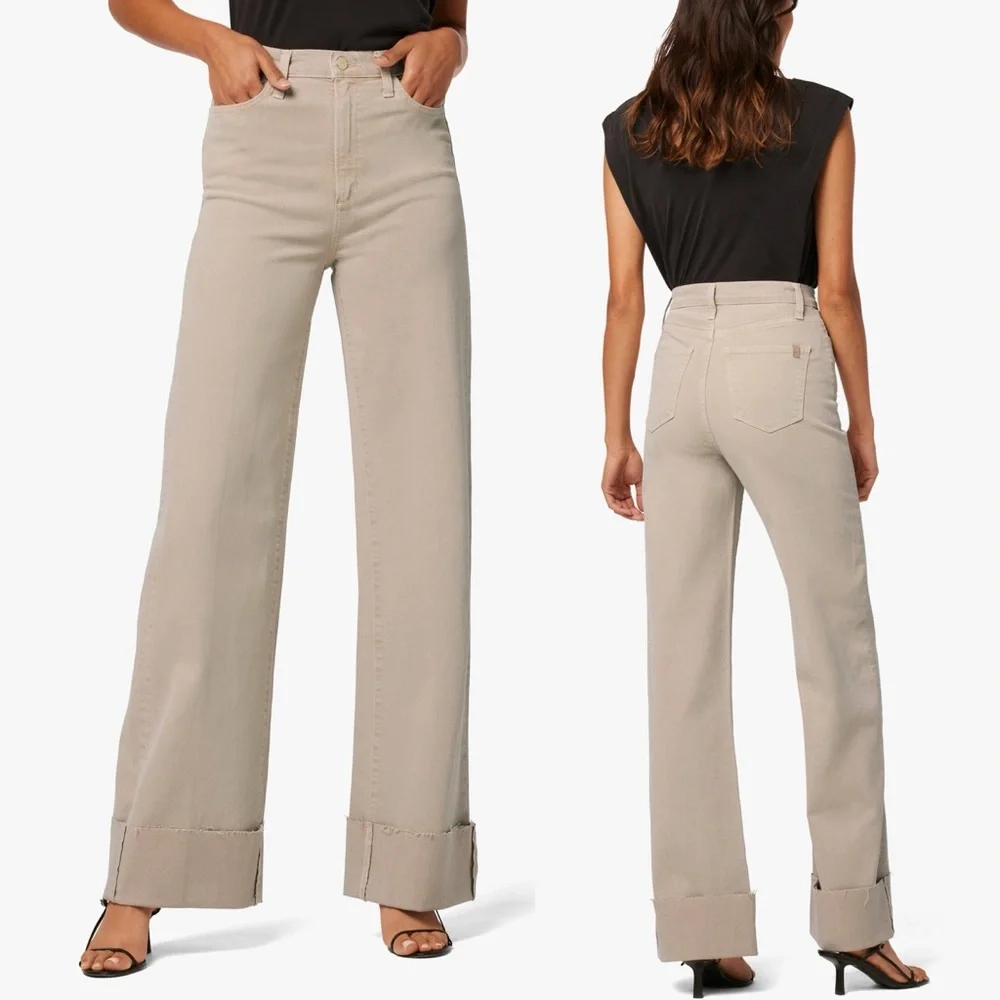 NWT Joes Jeans The Mia High Rise Wide Leg Vintage Stretch Pine Nut Beige Size 31